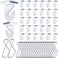 Vicenpal 200 Pcs Drop Ceiling Hooks Bulk for Classrooms Offices Hanging Set 100 Pairs Right and Left 100 Pcs Clips for Tile Decorations Metal Suspended T Bar Hooks for School Plants