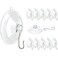 VIS'V VISV Suction Cup Hooks 177 Inch Small Window Suction Cups with Metal Hooks Removable and Reusable Clear 12 Pcs