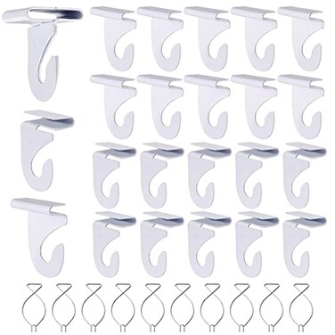 OALEN 40 Drop Ceiling Hooks for Classrooms Offices White Heavy Duty Ceiling Hooks for Hanging Plants Decorations Metal TBar Hooks for Suspended Drop Ceiling Tiles