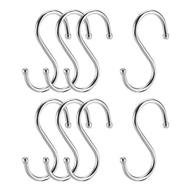 uxcell Stainless Steel S Hooks 2 S Shaped Hook Hangers for Kitchen Bathroom Bedroom Storage Room Office Outdoor Multiple Uses 8pcs
