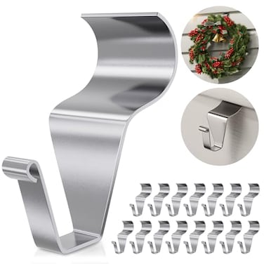 Amuille Heavy Duty Stainless Steel Vinyl Siding Hooks No Hole No Drill Vinyl Siding Clips for Outdoor Wall Decor 15 Pack