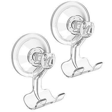 VIS'V VISV Shower Suction Cup Razor Holder for His and Hers Clear 2 Pcs