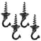 Rierdge 4 Pcs Black Swag Ceiling Hooks Heavy Duty 3 Inch Swag Hanging Ceiling Hooks Indoor Outdoor for Chandelier Plants Etc Black