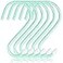 DINGEE 6 Inch Large Heavy Duty S HooksGreen S Hook for Hanging ClothesRubber Coated S Hooks Non Slip Vinyl Coated S Hanger Hook for Hanging Plants Outdoor Pots and Pans Coffee Cups Garden
