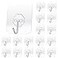 Alayaglory 20 Pack Transparent Adhesive Hooks 30 lbMax Waterproof and Oilproof Reusable Seamless Hooks Heavy Duty Wall Hook for Kitchen Bathroom Office