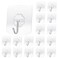 Alayaglory 20 Pack Transparent Adhesive Hooks 30 lbMax Waterproof and Oilproof Reusable Seamless Hooks Heavy Duty Wall Hook for Kitchen Bathroom Office