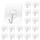 Alayaglory 20 Pack Transparent Adhesive Hooks 30 lbMax Waterproof and Oilproof Reusable Seamless Hooks Heavy Duty Wall Hook for Kitchen Bathroom Office