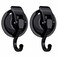 iRomic Heavy Duty Vacuum Suction Cup Hooks 2Pack for ShowerGlass WindowKitchenBathroomRestroom OrganizationBlack
