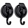 iRomic Heavy Duty Vacuum Suction Cup Hooks 2Pack for ShowerGlass WindowKitchenBathroomRestroom OrganizationBlack