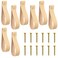 Bucherry 8 Pcs Leather Wall Hooks with Screws Curtain Rod Wall Hanging Straps Towel Holder Hanger Handle Loop for Boho Cabinet Handle Bathroom Kitchen Bedroom Storage SuppliesApricot