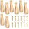 Bucherry 8 Pcs Leather Wall Hooks with Screws Curtain Rod Wall Hanging Straps Towel Holder Hanger Handle Loop for Boho Cabinet Handle Bathroom Kitchen Bedroom Storage SuppliesApricot