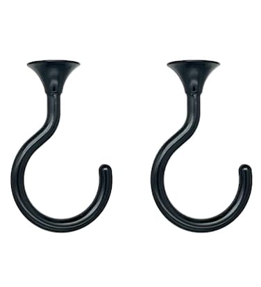 Lizntiate 2 Sets Ceiling Hook Large Swag Heavy Duty Swag Hook with Hardware for Hanging Plants Ceiling Easy Installation Cavity Wall Dry Wall Indoor Outdoor 2 Sets Black