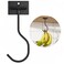 bussdis Under Cabinet Banana Hook Foldable Adhesive Bananas Hanger Heavy Duty Stainless Banana Holder 13lb Magnetic FoldUp When Not in Use Premium Material Black
