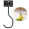 bussdis Under Cabinet Banana Hook Foldable Adhesive Bananas Hanger Heavy Duty Stainless Banana Holder 13lb Magnetic FoldUp When Not in Use Premium Material Black
