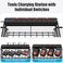 CCCEI Black Power Tool Organizer Wall Mount Large Tools and Battery Storage Rack Charging Station Individual Switches Drills Holder Garage Utility Shelves with 6FT Power Strip Gift for Men