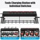 CCCEI Black Power Tool Organizer Wall Mount Large Tools and Battery Storage Rack Charging Station Individual Switches Drills Holder Garage Utility Shelves with 6FT Power Strip Gift for Men