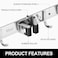 IMILLET Broom and Mop Holder Wall Mounted Stainless Steel Broom Holder Mop Holder Self Adhesive Heavy Duty Hooks Storage Organizer for Home Laundry Room Garden Garage3 Racks with 4 Hooks