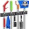 KQUQK Broom Holder Wall Mount Mop and Broom Hanger Wall Mount for Organizing and Storing Items in Household Kitchens Gardens Laundries 4 Racks 3 Hooks Grey