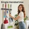 KQUQK Broom Holder Wall Mount Mop and Broom Hanger Wall Mount for Organizing and Storing Items in Household Kitchens Gardens Laundries 4 Racks 3 Hooks Grey