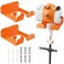 POKIPO Weedeater Hanger 2 Pack Garage Organize Grass String Trimmer Rack Heavy Duty Metal Weed Eater Holder Wall Mount Save Space Garden Tool Storage Rack Loads 25lbs Weed Wacker Hooks for Garage