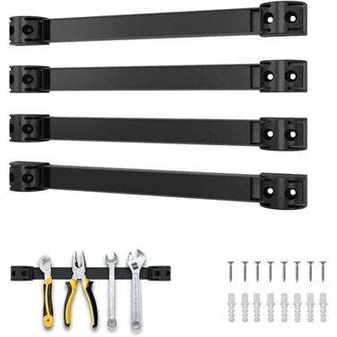 SDLDEER 12 Magnetic Tool Holder 4 Packs Magnetic Storage Strips Magnet Bar PVC Coated for Garage Tool Organizer Mounted Hanging StripHeavy Duty of Holder Easy to Install