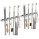 TOPSKINOY 2 Pack Wall Mount Stainless Steel Broom Hanger Heavy Duty Mop and Broom Holder Tool Racks Utility Hooks for Laundry Room Garden Garage Grey 4 Racks and 5 Hooks