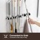 TOPSKINOY 2 Pack Wall Mount Stainless Steel Broom Hanger Heavy Duty Mop and Broom Holder Tool Racks Utility Hooks for Laundry Room Garden Garage Grey 4 Racks and 5 Hooks