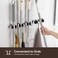 TOPSKINOY 2 Pack Wall Mount Stainless Steel Broom Hanger Heavy Duty Mop and Broom Holder Tool Racks Utility Hooks for Laundry Room Garden Garage Grey 4 Racks and 5 Hooks
