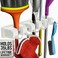 Berry Ave Broom Holder Wall Mount Mop and Broom Organizer Wall Mounted Broom Rack Mop Rack Rack for Brooms and Mops Broom Hanger Wall Mount with 5 Slots 6 Hooks Kitchen Garage Laundry Garden White