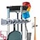 Berry Ave Combo 5 Slot Broom Holder w 1 Self Adhesive Mop Gripper NoDrilling Wall Mount Tool Organizers For Kitchen Garage Laundry Room AntiSlip Hanger For Brooms Mops Rakes Dustpans Grey White