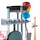 Berry Ave Combo 5 Slot Broom Holder w 1 Self Adhesive Mop Gripper NoDrilling Wall Mount Tool Organizers For Kitchen Garage Laundry Room AntiSlip Hanger For Brooms Mops Rakes Dustpans Grey White