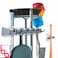 Berry Ave Combo 5 Slot Broom Holder w 1 Self Adhesive Mop Gripper NoDrilling Wall Mount Tool Organizers For Kitchen Garage Laundry Room AntiSlip Hanger For Brooms Mops Rakes Dustpans Grey White