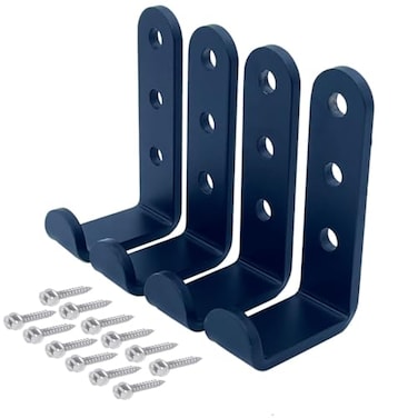 Jouray 4 Pcs Heavy Duty Steel Wall J Hooks for HangingGarage Storage Utility Hooks Garden Tool Organizer Wall Mount Hooks Small U HooksBlack M