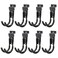 ATOOLA Slatwall Hooks HeavyDuty Slatwall Accessories Black Slat Wall J Hooks 8 Pack