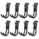 ATOOLA Slatwall Hooks HeavyDuty Slatwall Accessories Black Slat Wall J Hooks 8 Pack