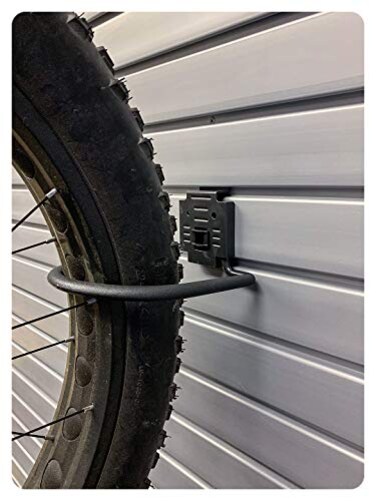 HandiWall Fat Tire Bike Hook with Locking Bracket for Bicycle Storage on Garage Slatwall Panels