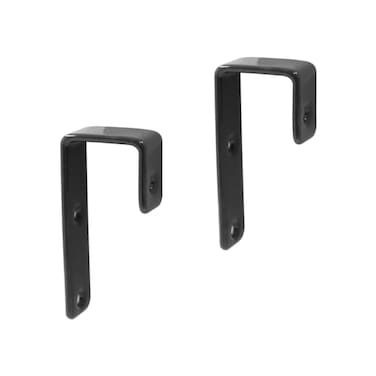 Hitefu Bunk Bed Ladder Hook Brackets Inside 1 Inch Black Metal Bed Hooks with PVC Coating Heavy Duty Utility Hooks Replacement Hardware for Bunk Bed Loft Bed Stairs 2 Pack