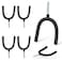 HUHOLE 6 Pack Heavy Duty Screw in U Hook 30lbs Load Capacity Garage Storage Organizers Vinyl Coated Steel Shovel Holder U Hooks for Hanging Garden Tools and Power Equipment Black