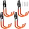 HUPBIPY Heavy Duty Garage Hooks 4 Pack J Shaped Hanger Wall Mounted Storage System Power and Garden Tool Organizer for Hanging Ladders Bikes Tires Hose Bulk Items