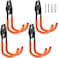 HUPBIPY Heavy Duty Garage Hooks 4 Pack J Shaped Hanger Wall Mounted Storage System Power and Garden Tool Organizer for Hanging Ladders Bikes Tires Hose Bulk Items