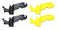 JSP Manufacturing Black Yellow Plastic Utility Handy Hook Screw on Pole Attachment Hook 2 Kit