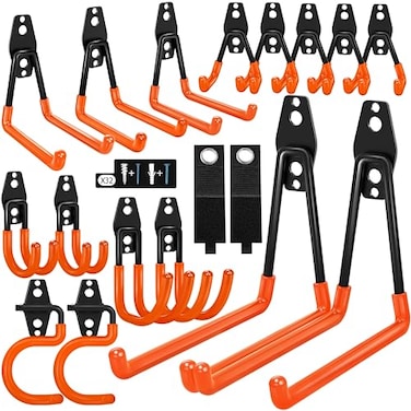 Kodreat 18 Pack Garage Hooks Heavy Duty AntiSlip Coating Garage Storage Hooks for Hanging BikeLadderGarden ToolsHose