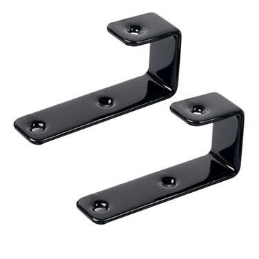 MDPLY 2 Pack Bunk Bed Ladder Hook Inside 1 Kids Bed Replacement Hardware Black PVC Metal Loft Bed Ladders Hooks CamperRv Bunk Ladder Brackets with 2 Size Screws 2Pack Black