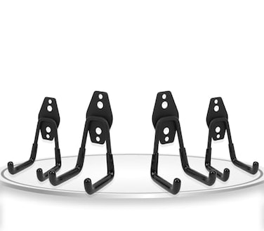 Cutadash Wall Mount Heavy Duty Garage Hooks 4Pack Wall Mounted Storage Hooks for Ladders Bikes Tools More RustResistant Steel with AntiSlip PVC Coating Small U Hooks