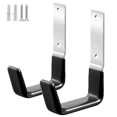 GeeWatom Heavy Duty Steel Garage HooksGarage Storage Utility HooksAntiSlip Garage HooksGarage Garden Tool OrganizerSteel Wall Mount Hooks Garden Hose Hanger Garden J Hooks Small2PC