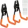 KURUI Heavy Duty Wall Hook for Hanging 2 Pack Garage Tool Organizer Wall Mount Metal Garage Storage Hooks for LadderExtensionGarden Tool Small Utility Hook Hose Holder for Outdoor and Indoors