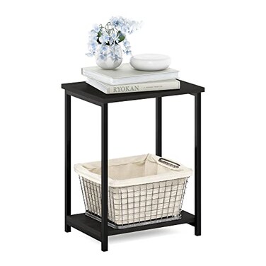 Furinno Simplistic Metal Frame End Table 1Pack Espresso