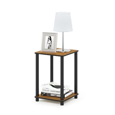 Furinno TurnNTube End Table 1Pack Light CherryBlack