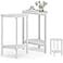 Vagusicc Side Table Small Round End Table Set of 2 Half Round Side Table Half Moon Tables Circle Table Small Round Coffee Table for Living Room Thin Accent Sofa Table Narrow Entryway Tables White