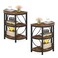 Tribesigns Half Round End Table Set of 2 3Tier Half Circle Side Table with Metal Frame Industrial Half Moon Table Half Coffee Accent Table Bedside Table for Living Room Bedroom Brown